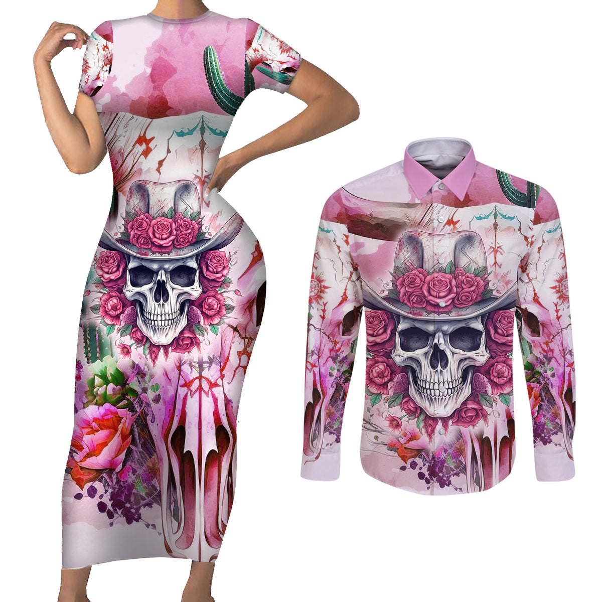 I May Not Be Perfect But At Least I Am Not Fake Skull Couples Matching Short Sleeve Bodycon Dress and Long Sleeve Button Shirts - Wonder Print Shop