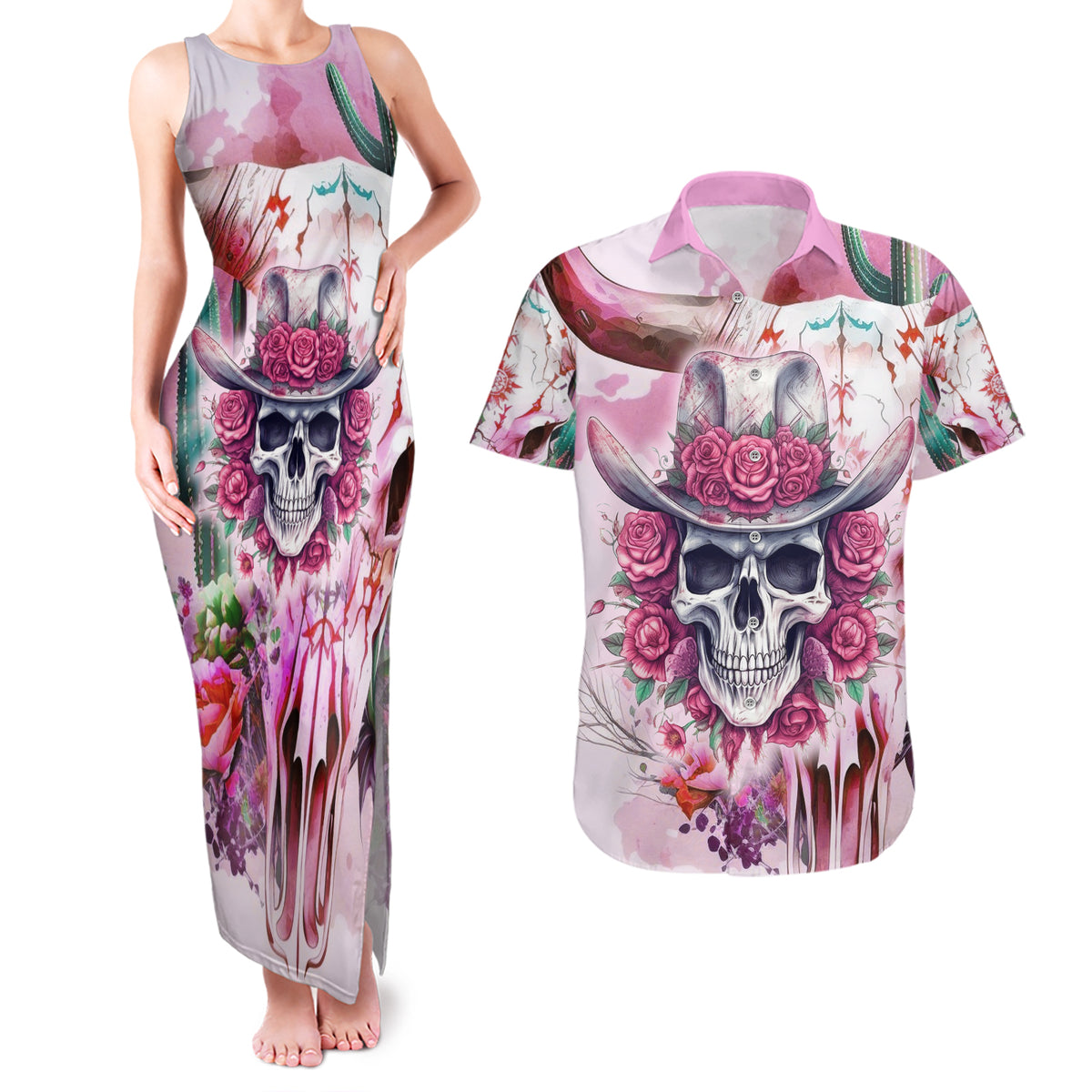 I May Not Be Perfect But At Least I Am Not Fake Skull Couples Matching Tank Maxi Dress and Hawaiian Shirt - Wonder Print Shop
