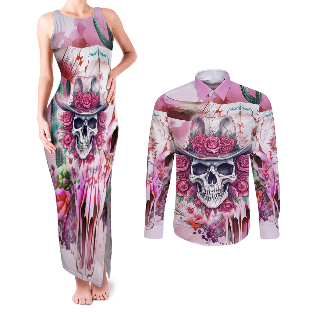 I May Not Be Perfect But At Least I Am Not Fake Skull Couples Matching Tank Maxi Dress and Long Sleeve Button Shirts - Wonder Print Shop