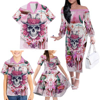 I May Not Be Perfect But At Least I Am Not Fake Skull Family Matching Off Shoulder Long Sleeve Dress and Hawaiian Shirt - Wonder Print Shop