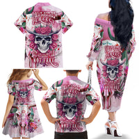 I May Not Be Perfect But At Least I Am Not Fake Skull Family Matching Off Shoulder Long Sleeve Dress and Hawaiian Shirt - Wonder Print Shop