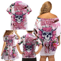 I May Not Be Perfect But At Least I Am Not Fake Skull Family Matching Off Shoulder Short Dress and Hawaiian Shirt - Wonder Print Shop