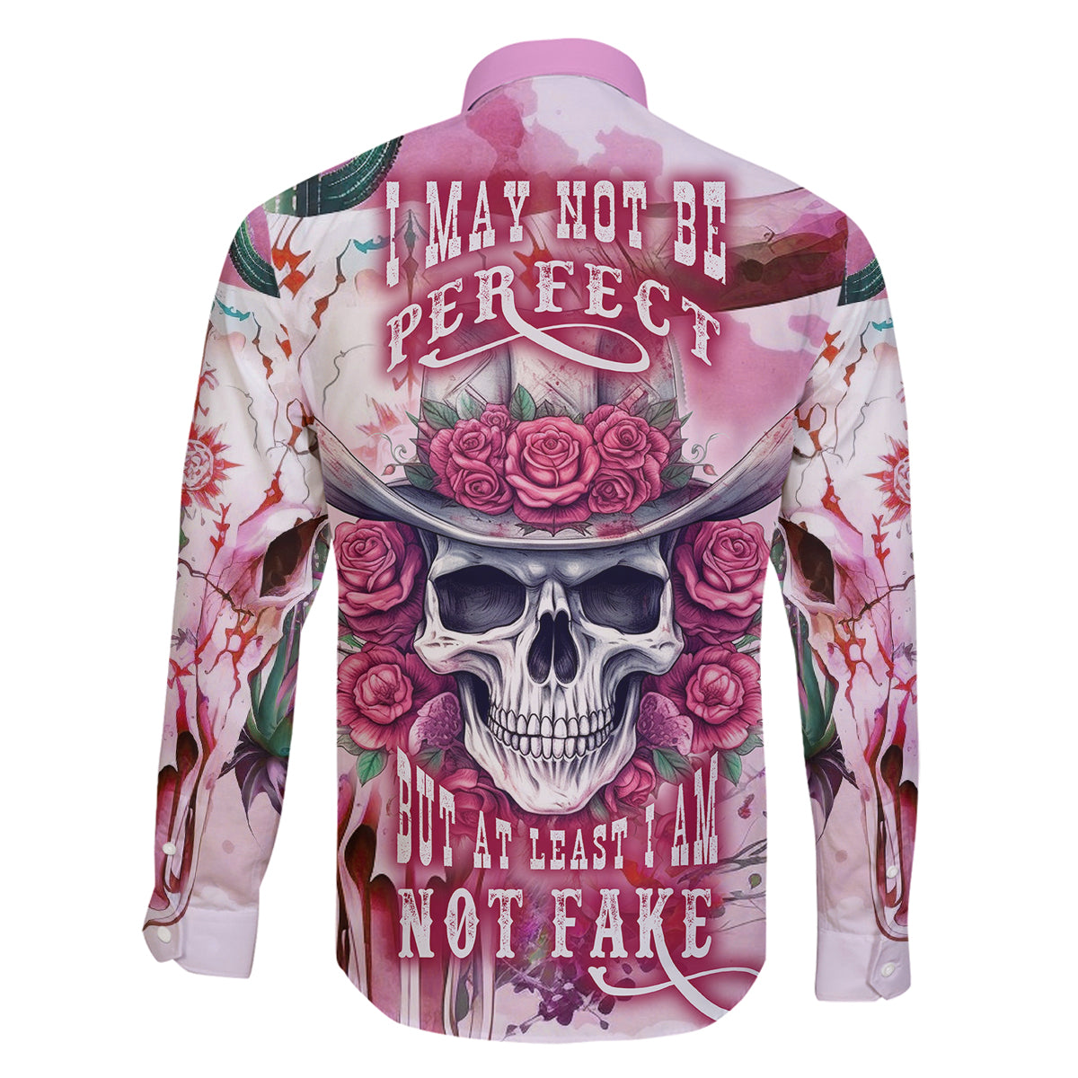 I May Not Be Perfect But At Least I Am Not Fake Skull Family Matching Off Shoulder Short Dress and Hawaiian Shirt - Wonder Print Shop