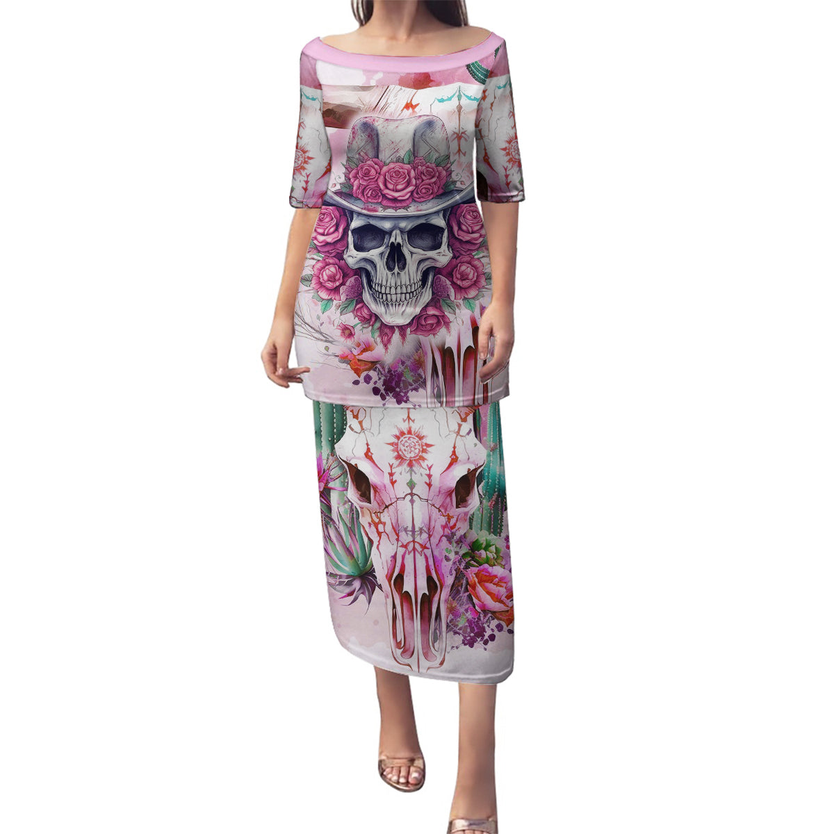 I May Not Be Perfect But At Least I Am Not Fake Skull Family Matching Puletasi Dress and Hawaiian Shirt - Wonder Print Shop