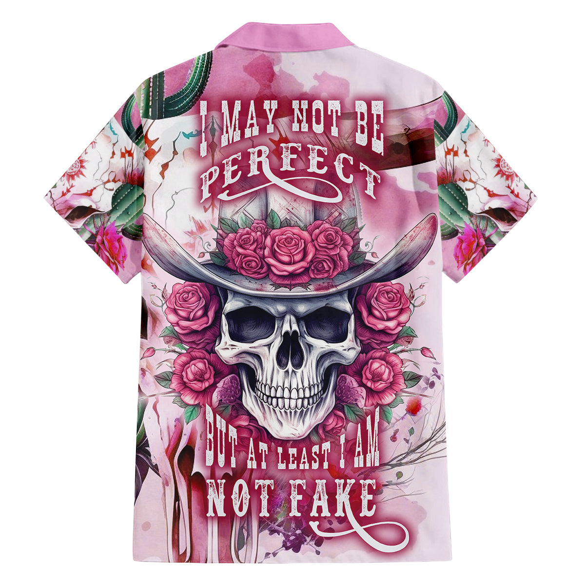 I May Not Be Perfect But At Least I Am Not Fake Skull Family Matching Summer Maxi Dress and Hawaiian Shirt - Wonder Print Shop