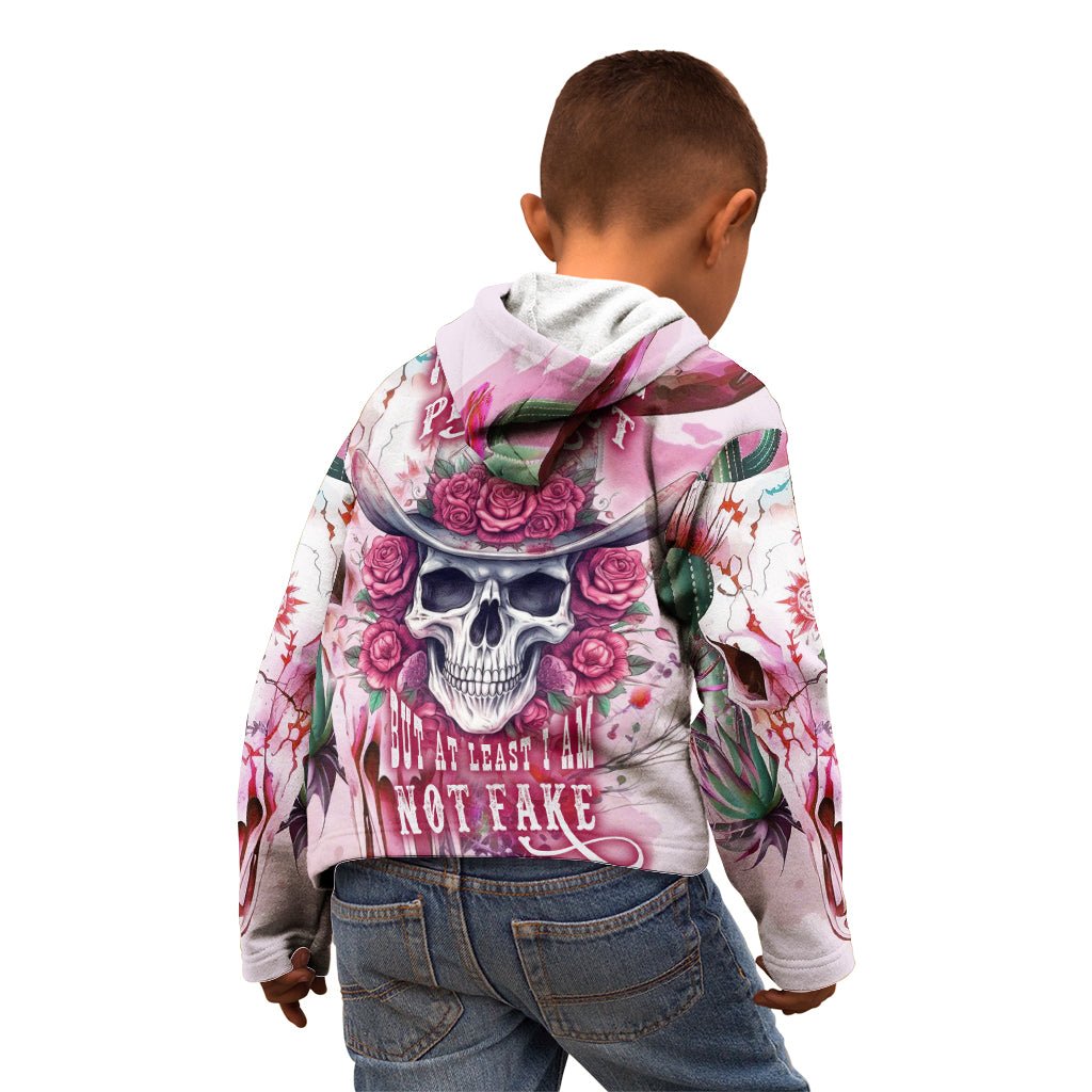 I May Not Be Perfect But At Least I Am Not Fake Skull Kid Hoodie - Wonder Print Shop