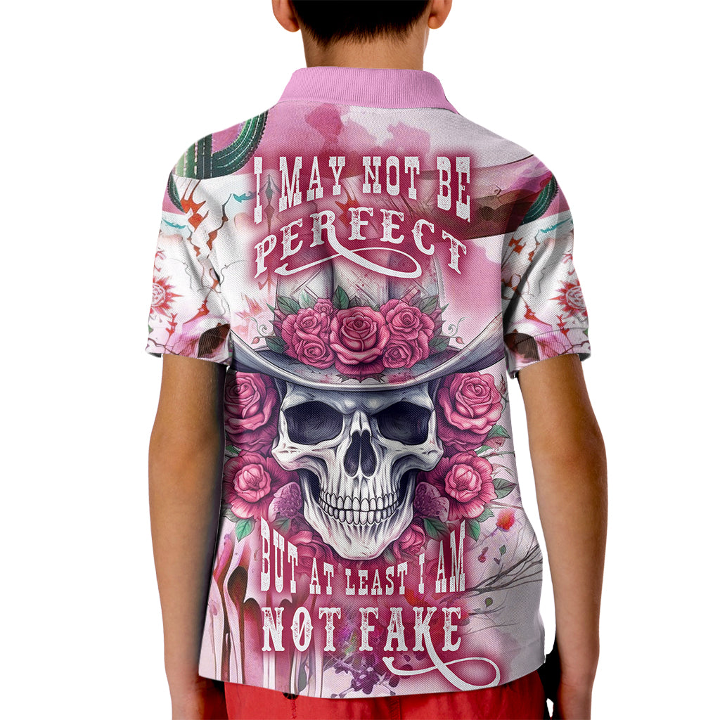 I May Not Be Perfect But At Least I Am Not Fake Skull Kid Polo Shirt - Wonder Print Shop