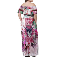I May Not Be Perfect But At Least I Am Not Fake Skull Off Shoulder Maxi Dress - Wonder Print Shop