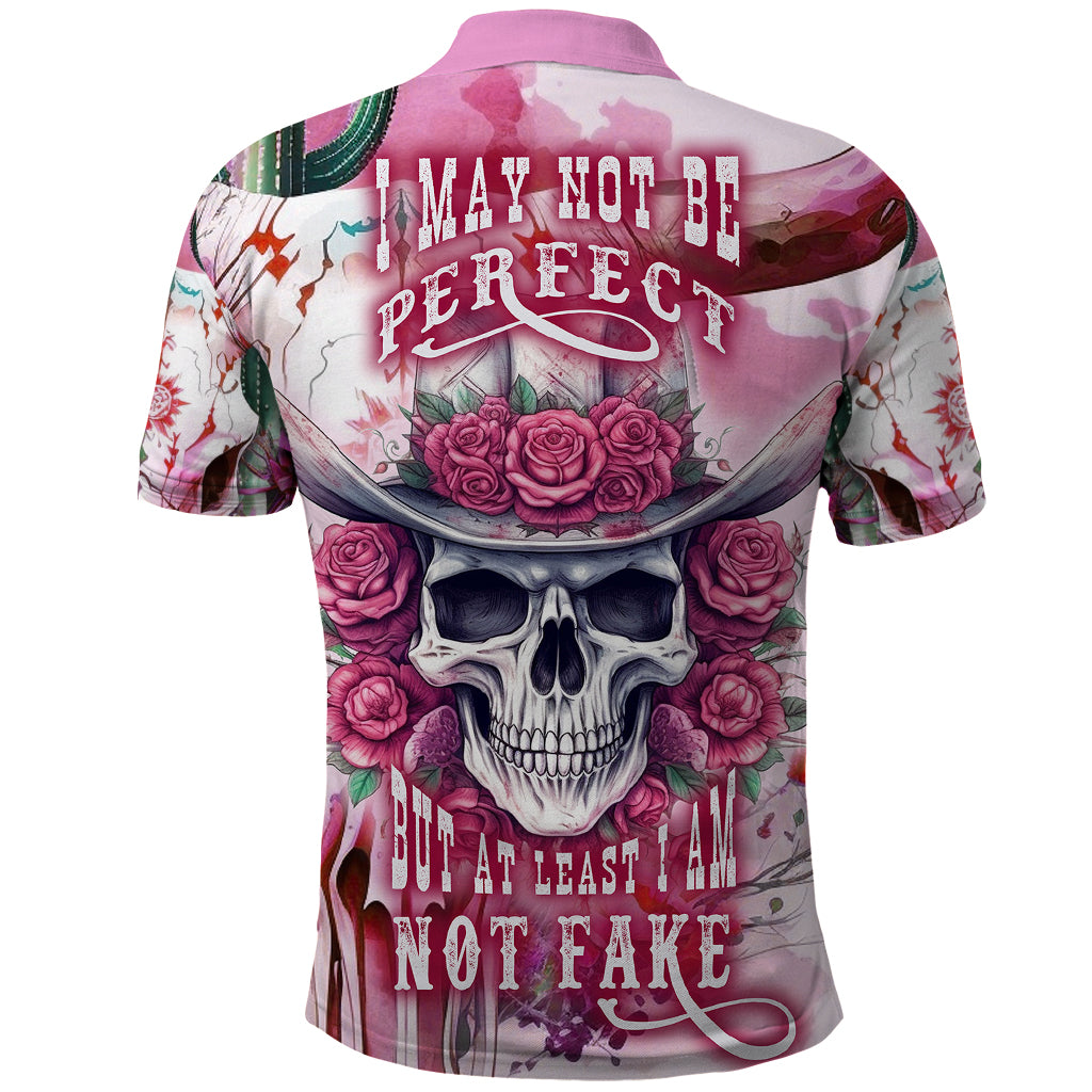 I May Not Be Perfect But At Least I Am Not Fake Skull Polo Shirt - Wonder Print Shop