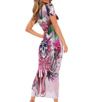 I May Not Be Perfect But At Least I Am Not Fake Skull Short Sleeve Bodycon Dress - Wonder Print Shop