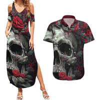 I'm Blunt Because God Rolled Me That Way Skull Couples Matching Summer Maxi Dress and Hawaiian Shirt - Wonder Print Shop