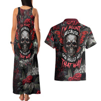 I'm Blunt Because God Rolled Me That Way Skull Couples Matching Tank Maxi Dress and Hawaiian Shirt - Wonder Print Shop