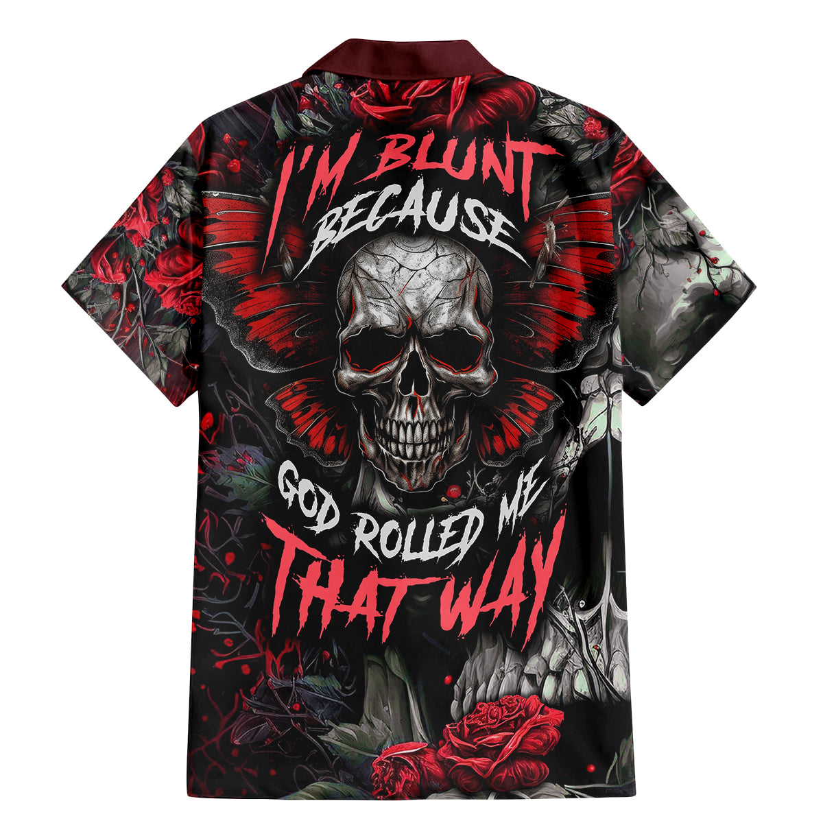 I'm Blunt Because God Rolled Me That Way Skull Family Matching Mermaid Dress and Hawaiian Shirt - Wonder Print Shop