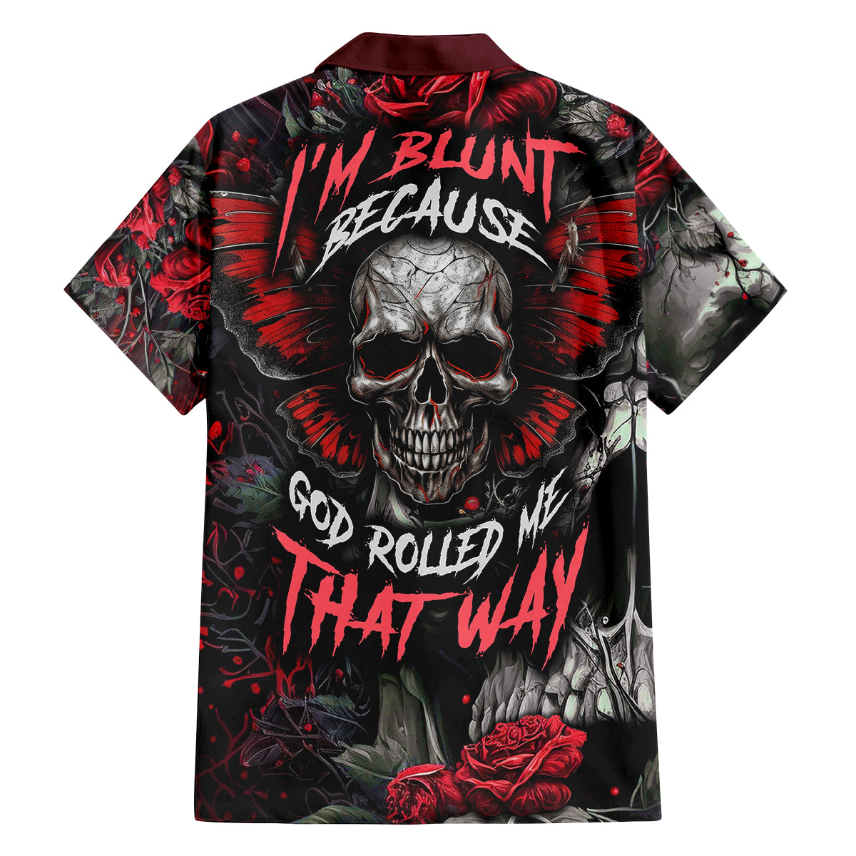 I'm Blunt Because God Rolled Me That Way Skull Family Matching Summer Maxi Dress and Hawaiian Shirt - Wonder Print Shop