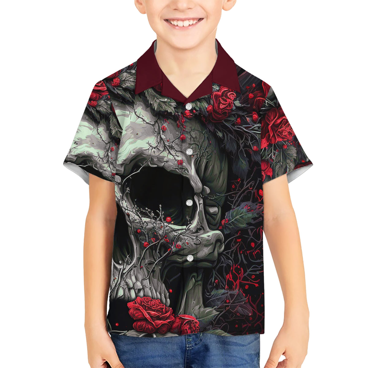 I'm Blunt Because God Rolled Me That Way Skull Kid Hawaiian Shirt - Wonder Print Shop