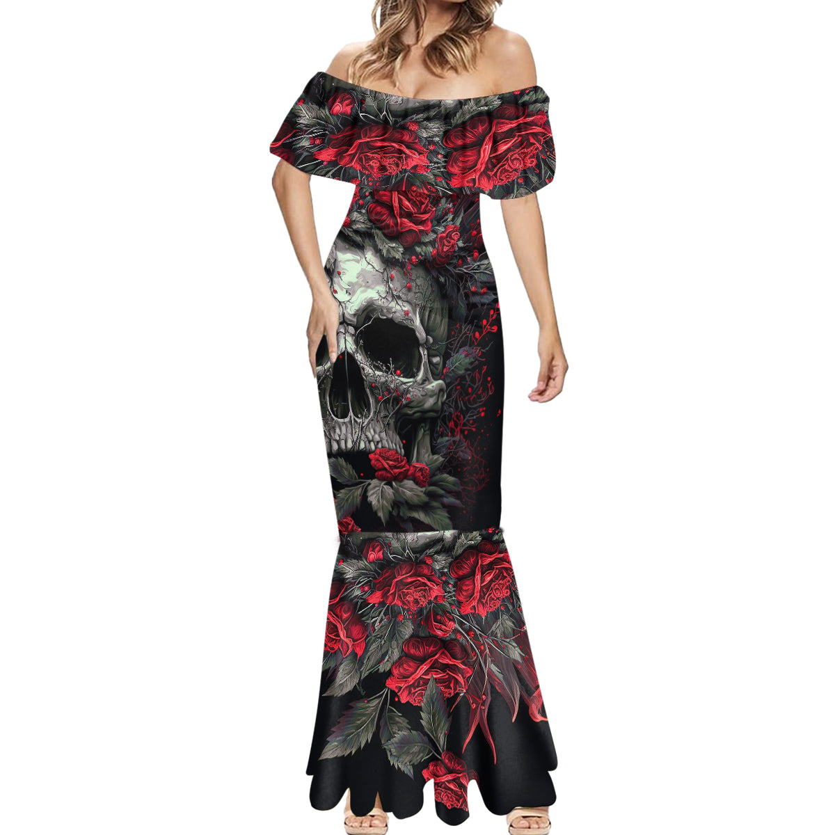 I'm Blunt Because God Rolled Me That Way Skull Mermaid Dress - Wonder Print Shop