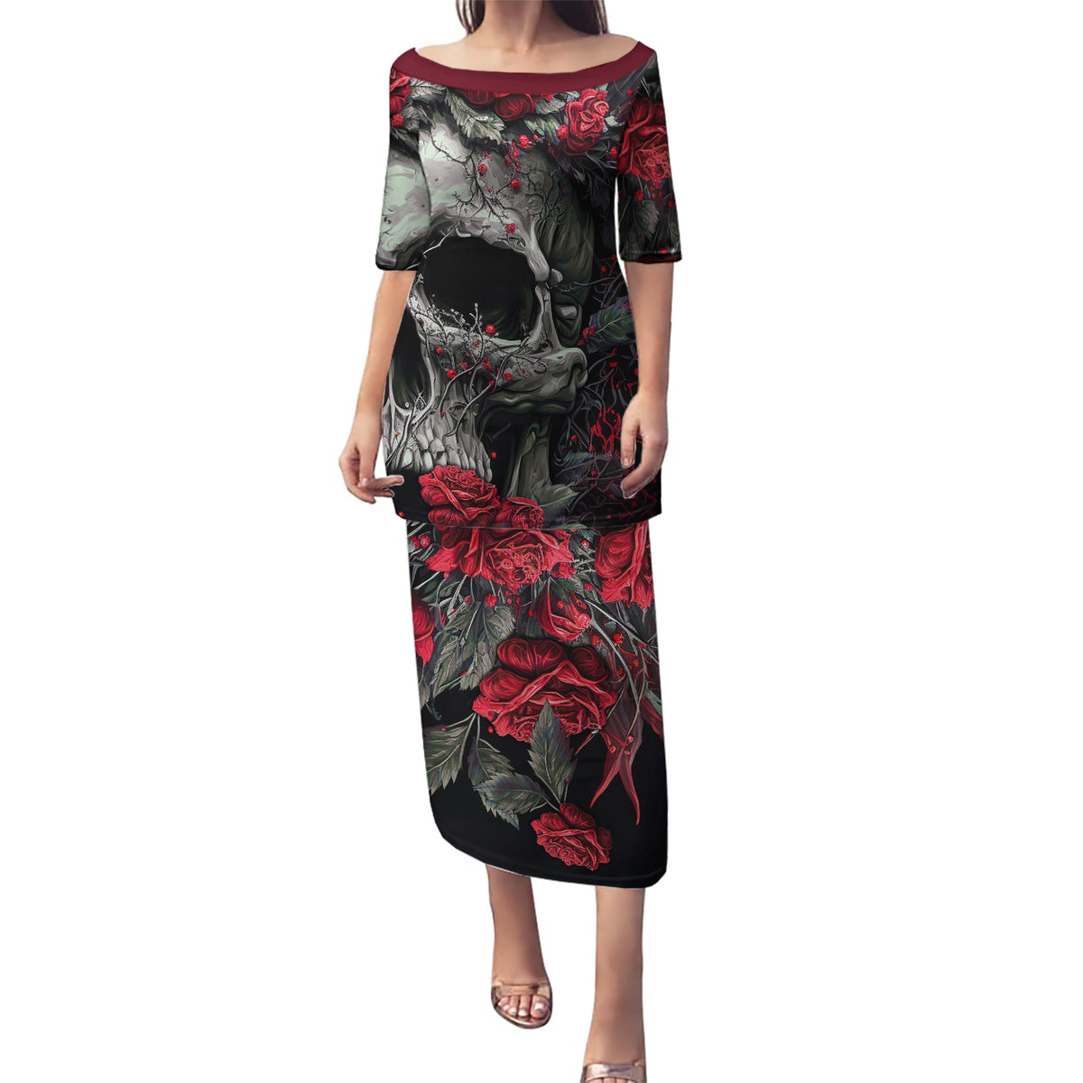 I'm Blunt Because God Rolled Me That Way Skull Puletasi - Wonder Print Shop