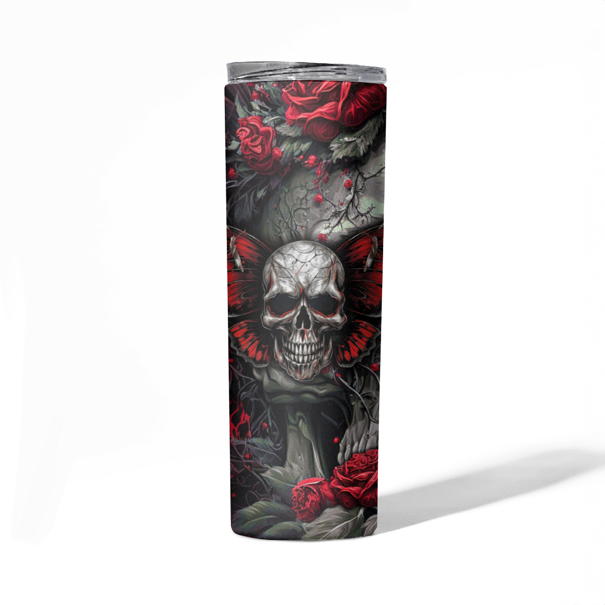 I'm Blunt Because God Rolled Me That Way Skull Skinny Tumbler - Wonder Print Shop