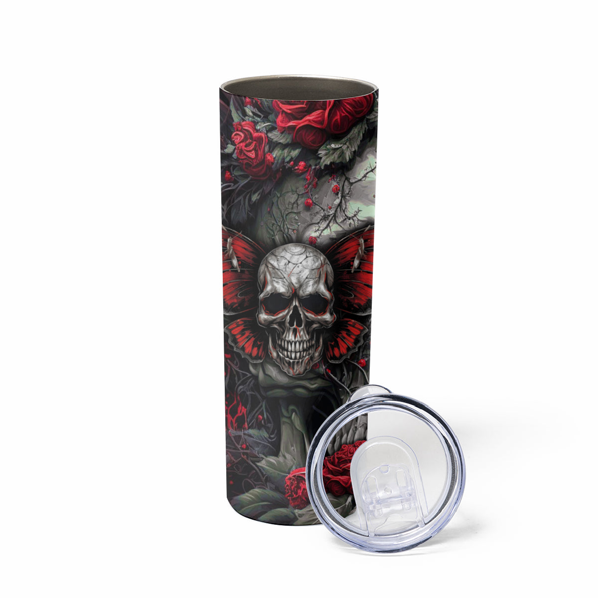 I'm Blunt Because God Rolled Me That Way Skull Skinny Tumbler - Wonder Print Shop