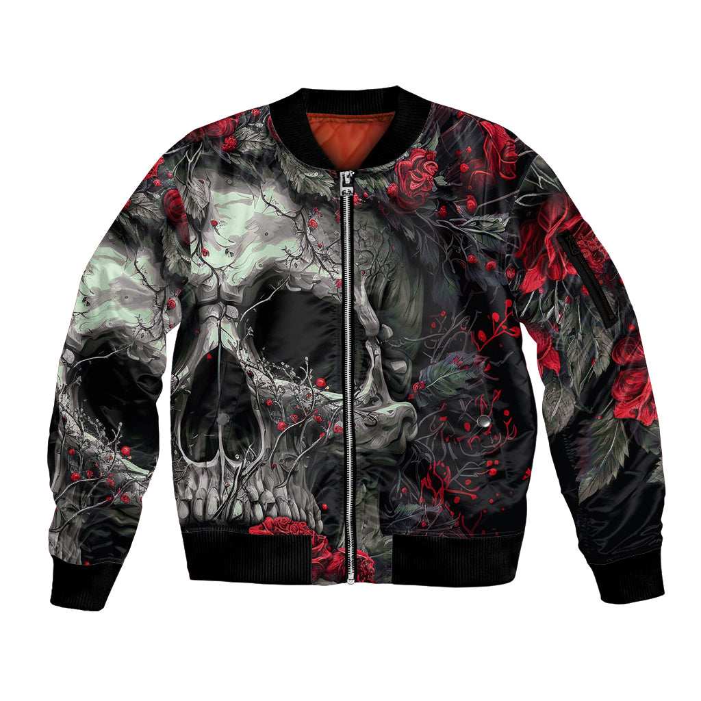 I'm Blunt Because God Rolled Me That Way Skull Sleeve Zip Bomber Jacket - Wonder Print Shop