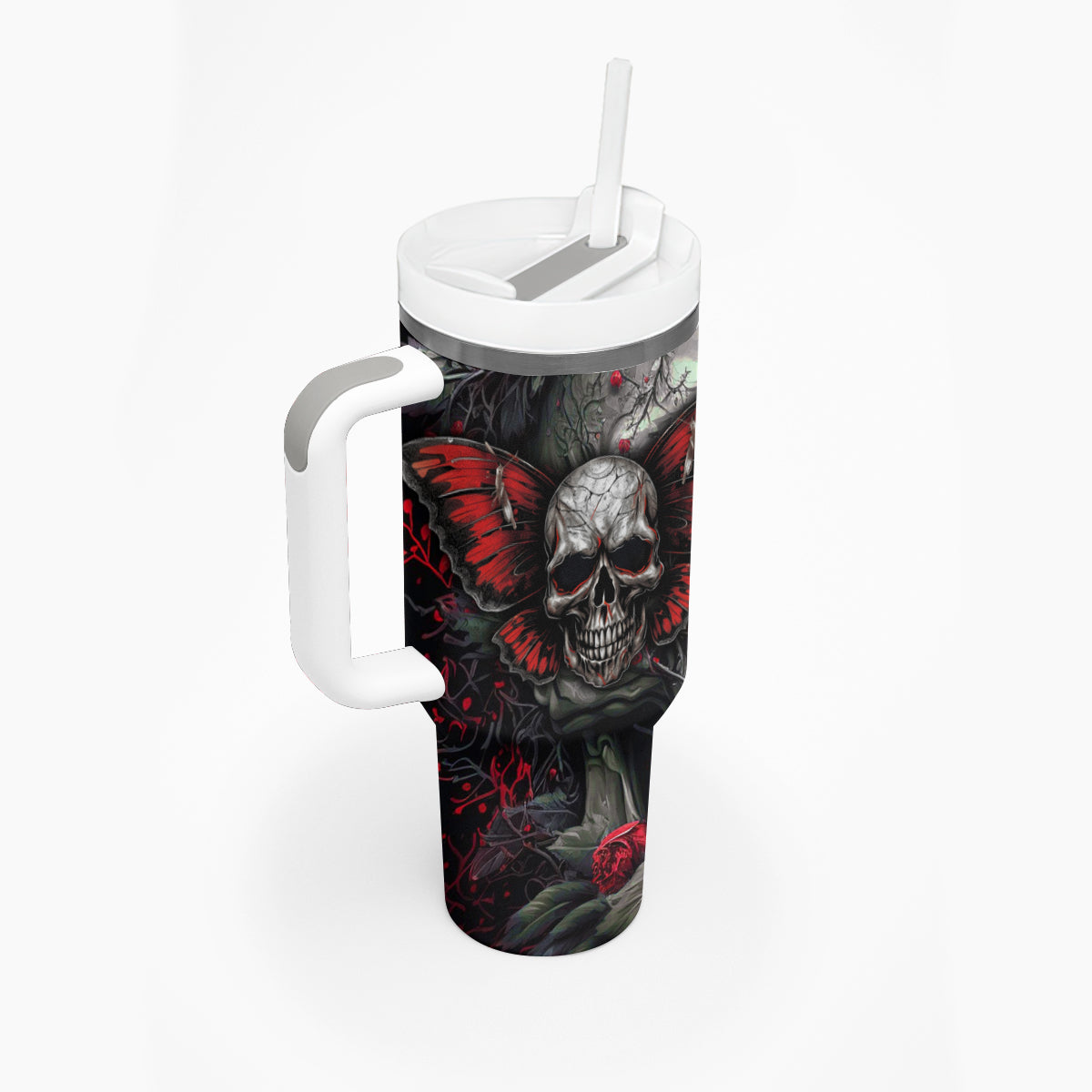 I'm Blunt Because God Rolled Me That Way Skull Tumbler With Handle - Wonder Print Shop
