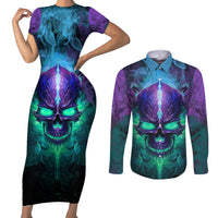 You My Friend Should Have Been Swallowed Skull Couples Matching Short Sleeve Bodycon Dress and Long Sleeve Button Shirts - Wonder Print Shop