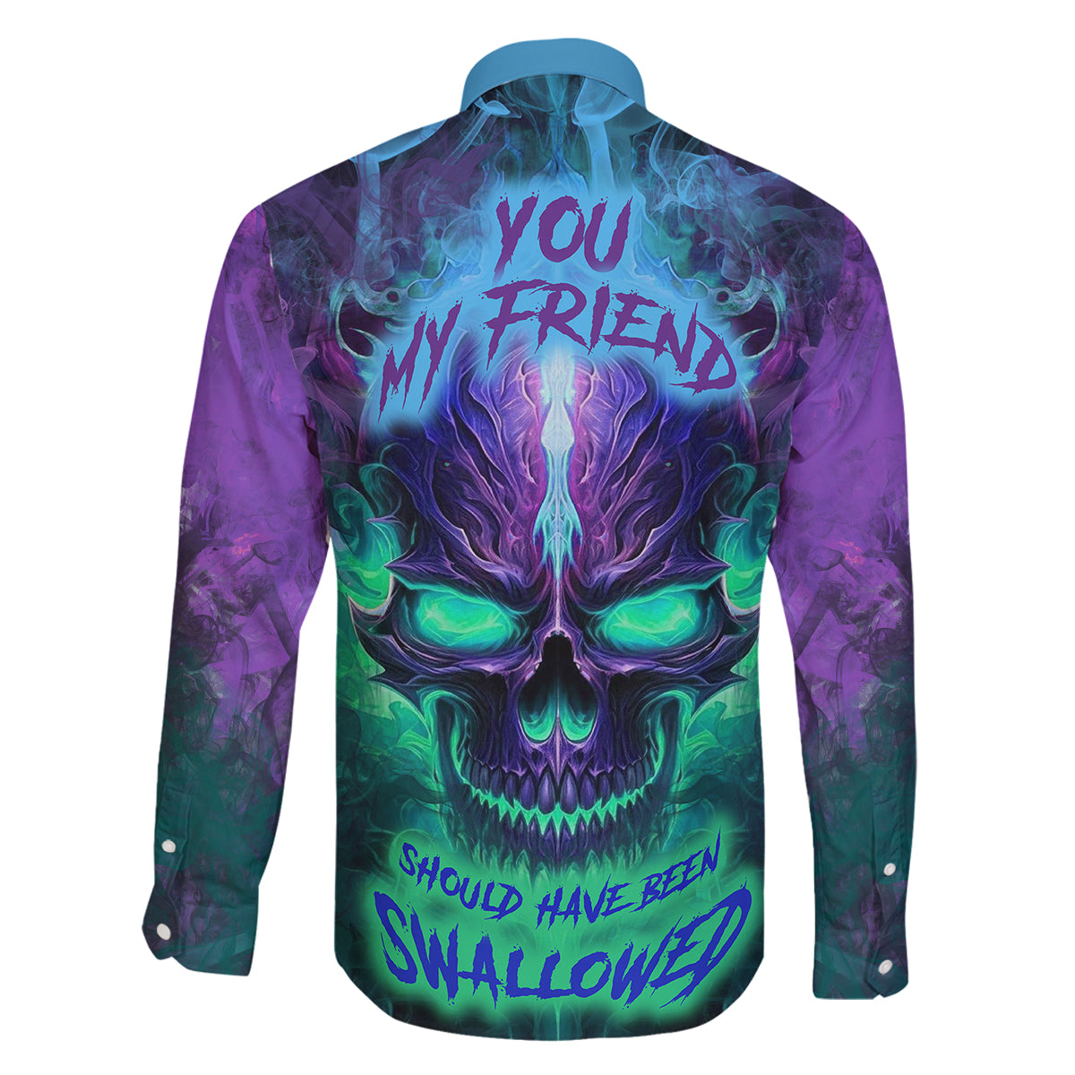 You My Friend Should Have Been Swallowed Skull Family Matching Mermaid Dress and Hawaiian Shirt - Wonder Print Shop