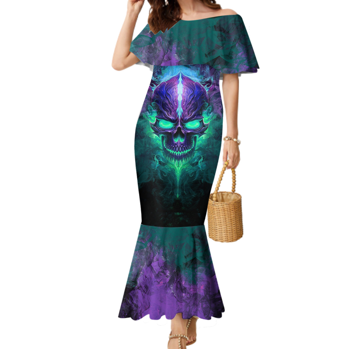 You My Friend Should Have Been Swallowed Skull Family Matching Mermaid Dress and Hawaiian Shirt - Wonder Print Shop