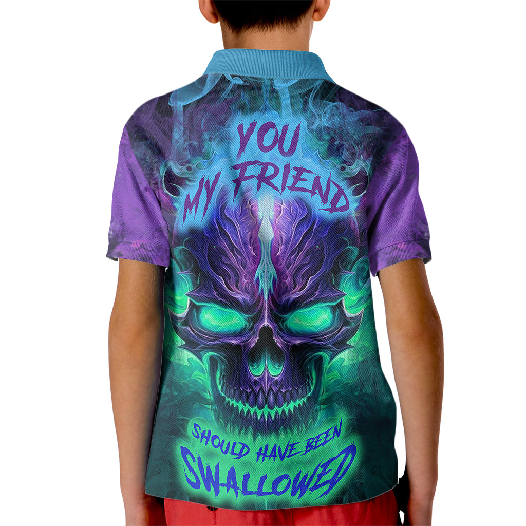 You My Friend Should Have Been Swallowed Skull Kid Polo Shirt - Wonder Print Shop