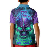 You My Friend Should Have Been Swallowed Skull Kid Polo Shirt - Wonder Print Shop