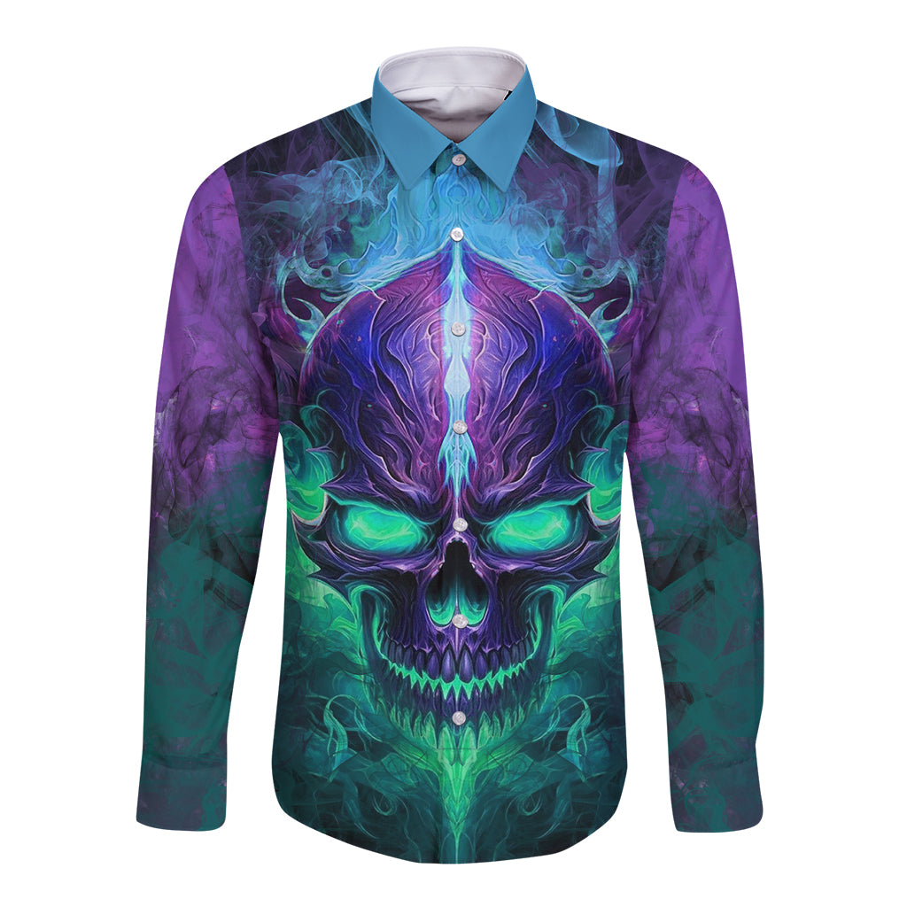 You My Friend Should Have Been Swallowed Skull Long Sleeve Button Shirt - Wonder Print Shop