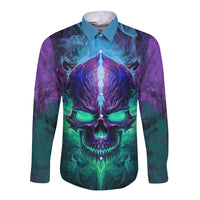 You My Friend Should Have Been Swallowed Skull Long Sleeve Button Shirt - Wonder Print Shop