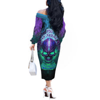 You My Friend Should Have Been Swallowed Skull Off The Shoulder Long Sleeve Dress - Wonder Print Shop