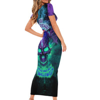 You My Friend Should Have Been Swallowed Skull Short Sleeve Bodycon Dress - Wonder Print Shop