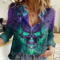 You My Friend Should Have Been Swallowed Skull Women Casual Shirt - Wonder Print Shop