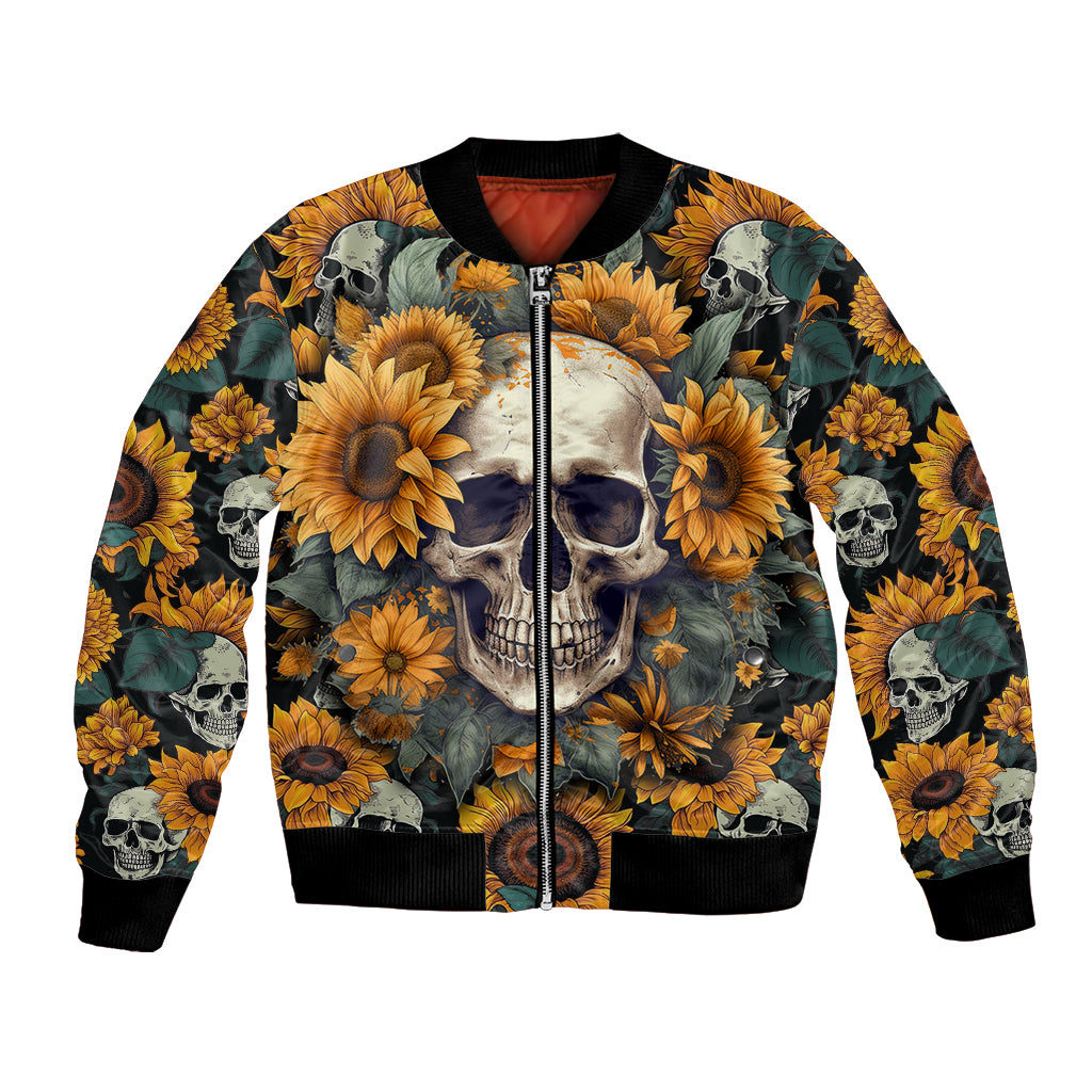 Shine Like A Sunflower Skull Bomber Jacket - Wonder Print Shop