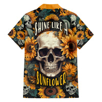 Shine Like A Sunflower Skull Family Matching Long Sleeve Bodycon Dress and Hawaiian Shirt - Wonder Print Shop
