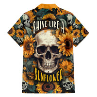 Shine Like A Sunflower Skull Family Matching Off Shoulder Maxi Dress and Hawaiian Shirt - Wonder Print Shop