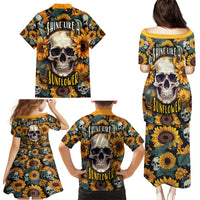 Shine Like A Sunflower Skull Family Matching Puletasi Dress and Hawaiian Shirt - Wonder Print Shop
