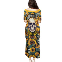 Shine Like A Sunflower Skull Family Matching Puletasi Dress and Hawaiian Shirt - Wonder Print Shop