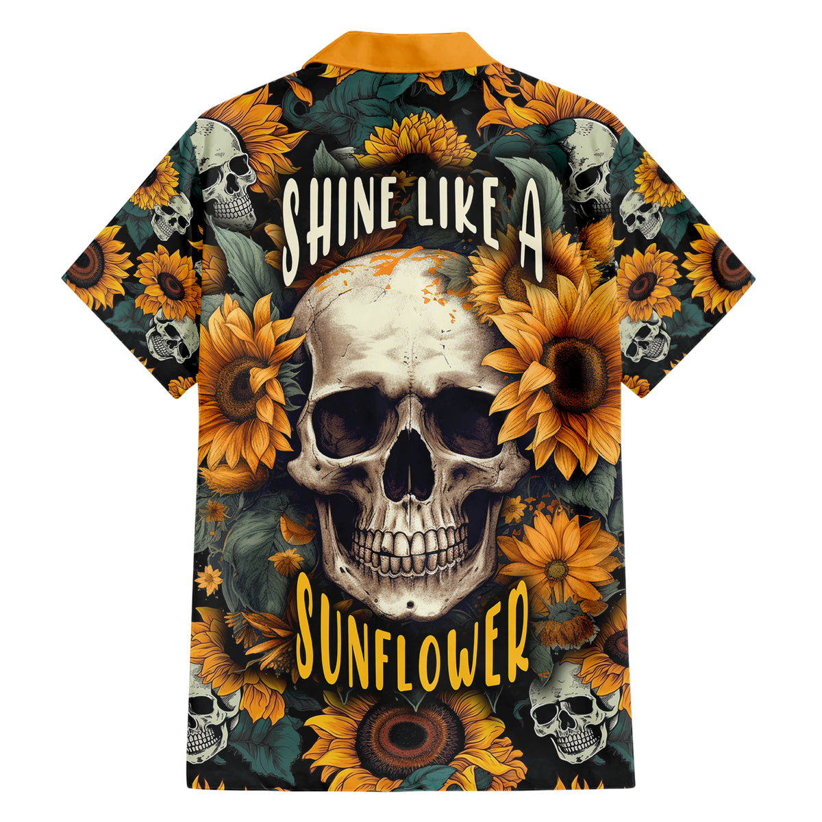 Shine Like A Sunflower Skull Hawaiian Shirt - Wonder Print Shop
