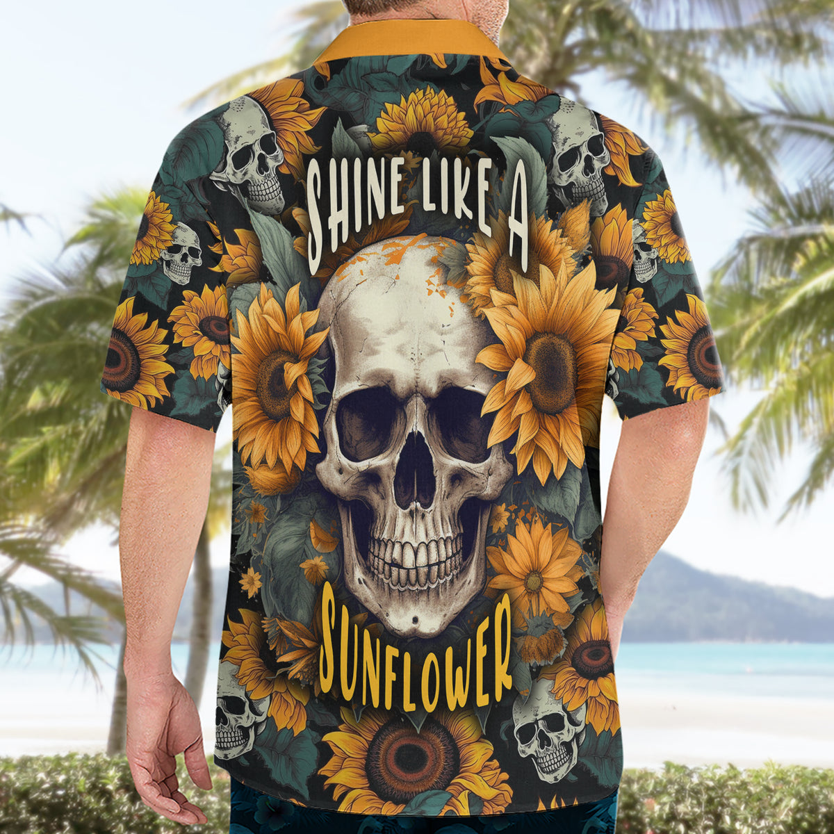 Shine Like A Sunflower Skull Hawaiian Shirt - Wonder Print Shop