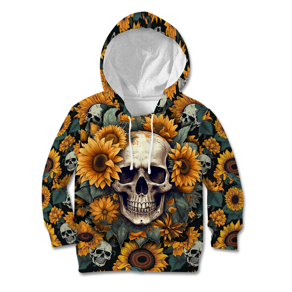 Shine Like A Sunflower Skull Kid Hoodie - Wonder Print Shop
