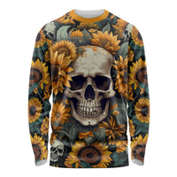 Shine Like A Sunflower Skull Long Sleeve Shirt - Wonder Print Shop