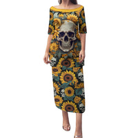 Shine Like A Sunflower Skull Puletasi - Wonder Print Shop