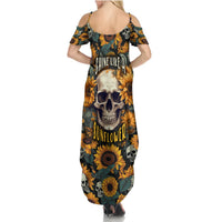 Shine Like A Sunflower Skull Summer Maxi Dress - Wonder Print Shop