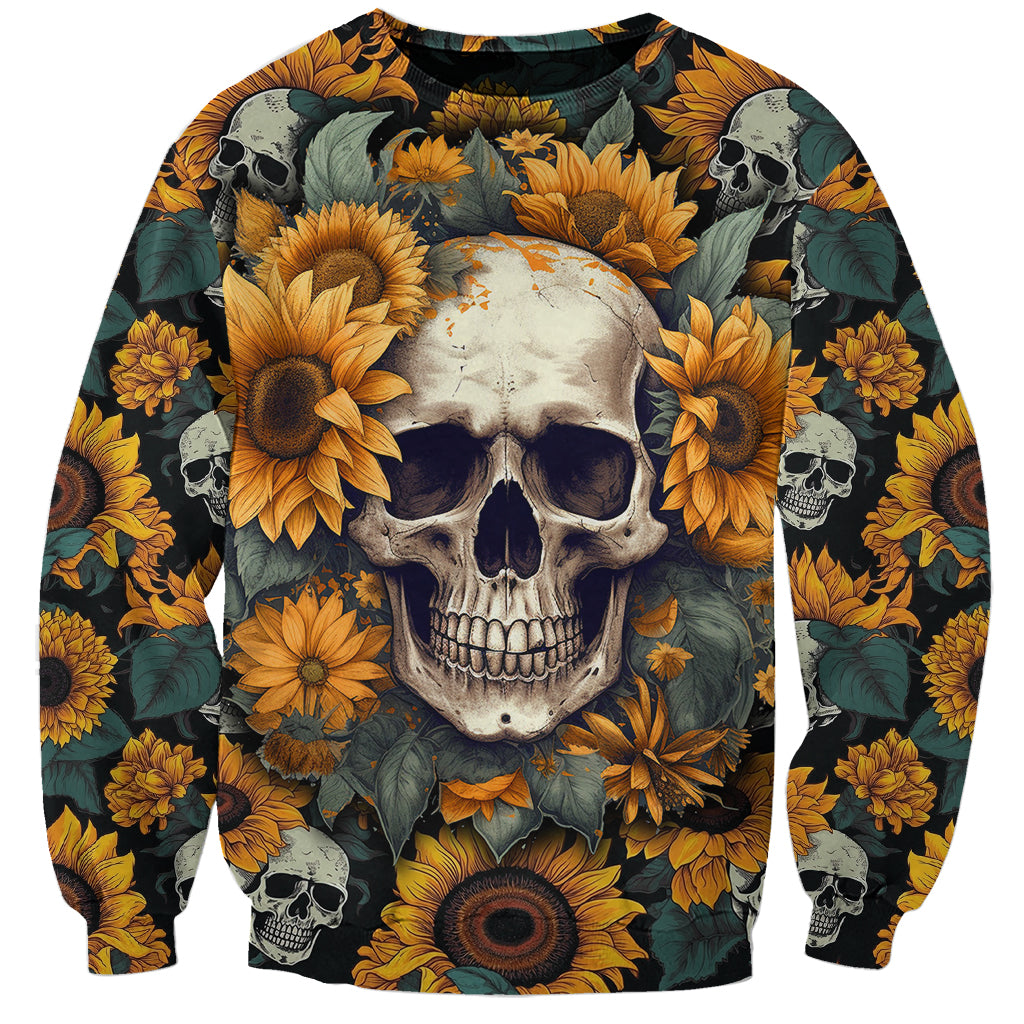 Shine Like A Sunflower Skull Sweatshirt - Wonder Print Shop