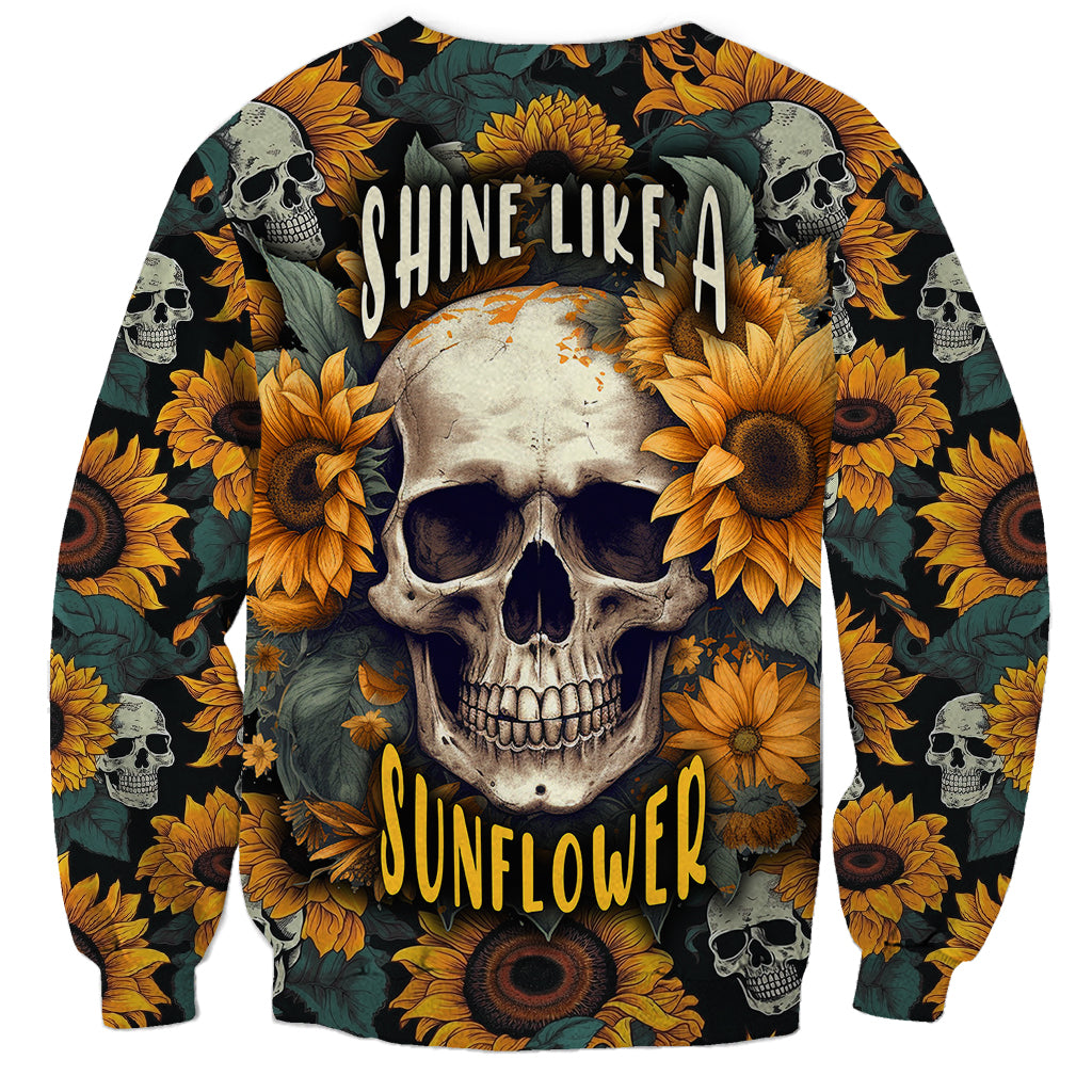 Shine Like A Sunflower Skull Sweatshirt - Wonder Print Shop