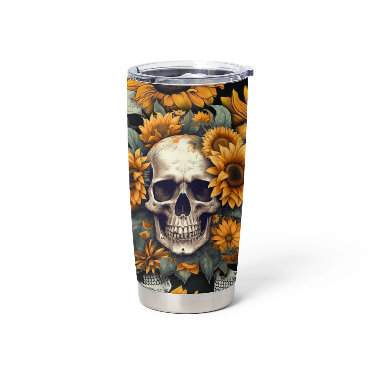 Shine Like A Sunflower Skull Tumbler Cup - Wonder Print Shop