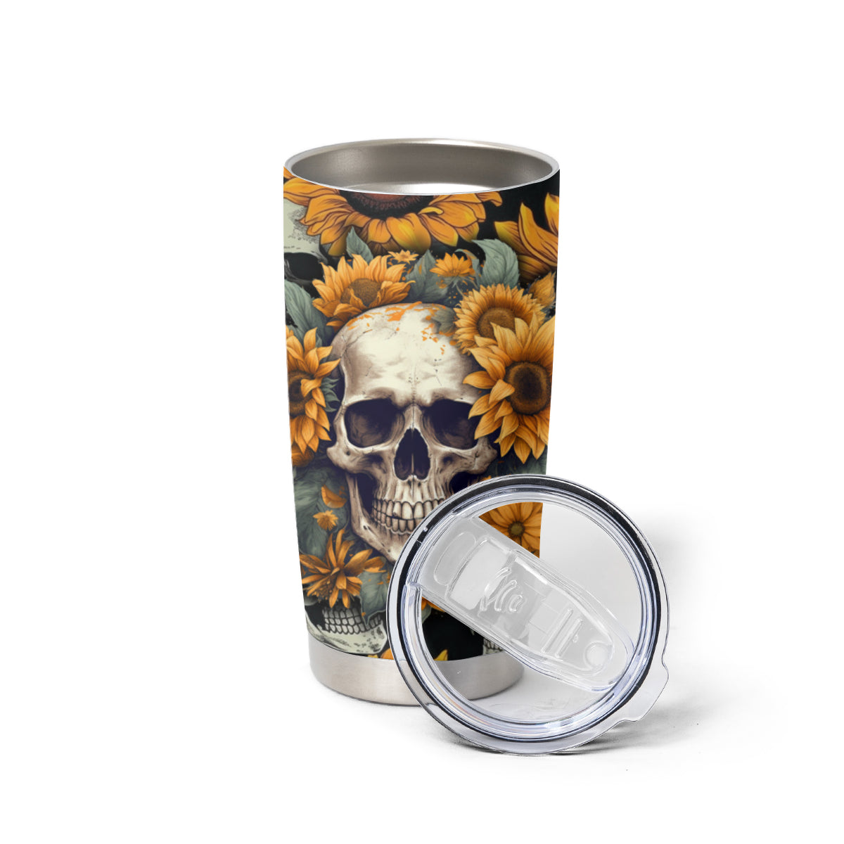 Shine Like A Sunflower Skull Tumbler Cup - Wonder Print Shop